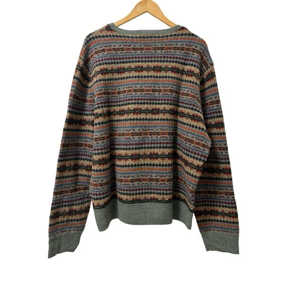 Polo Ralph Lauren Mens Fair Isle Lambs Wool Crew Neck Sweater Size XXL Gray NWT - Picture 2 of 8
